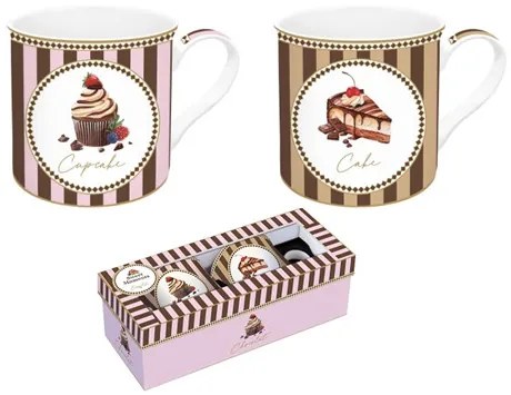 Porcelán bögreszett 2db-os, 300ml, dobozban, Sweet Moments
