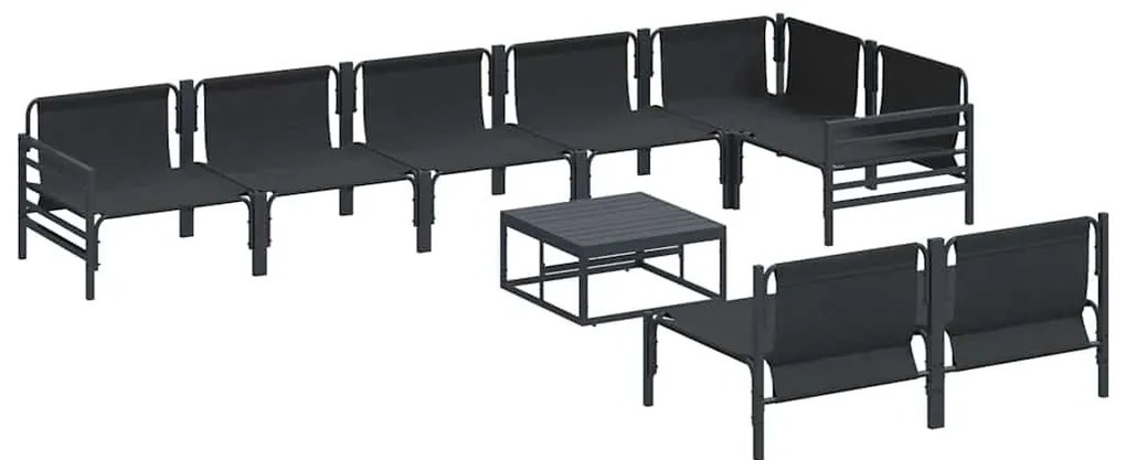 Kerti Kanapé Szett párnával 9 pcs Antracitszürke Acél