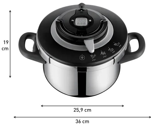 Tefal CLIPSO+ CHEF 4,5 l rozsdamentes kukta, nyomásfőző edény
