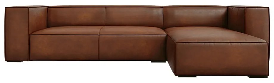 Konyakbarna bőr sarokkanapé (jobb oldali) Madame – Windsor &amp; Co Sofas