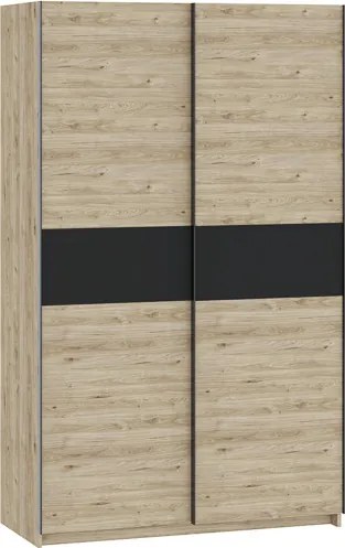 BERNO ruhásszekrény, 120 cm | Jackson hickory tölgy + Antracit