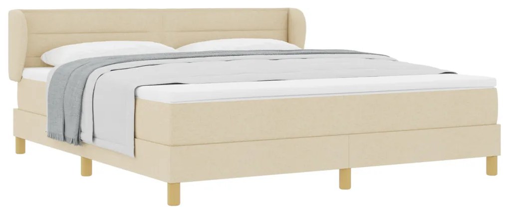 Boxspring Ágy Matracra Krém színben - 180x200 cm Textil