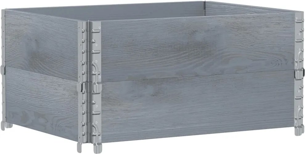 vidaXL 2 db szürke tömör fenyőfa raklapmagasító 80 x 60 cm