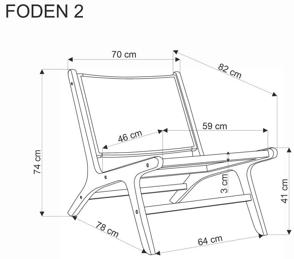 Természetes kerti szék FODEN II