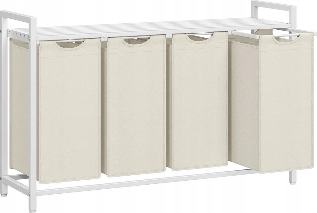 Oxford szennyestartó kosár 4 db 40 L-es fehér-szürke