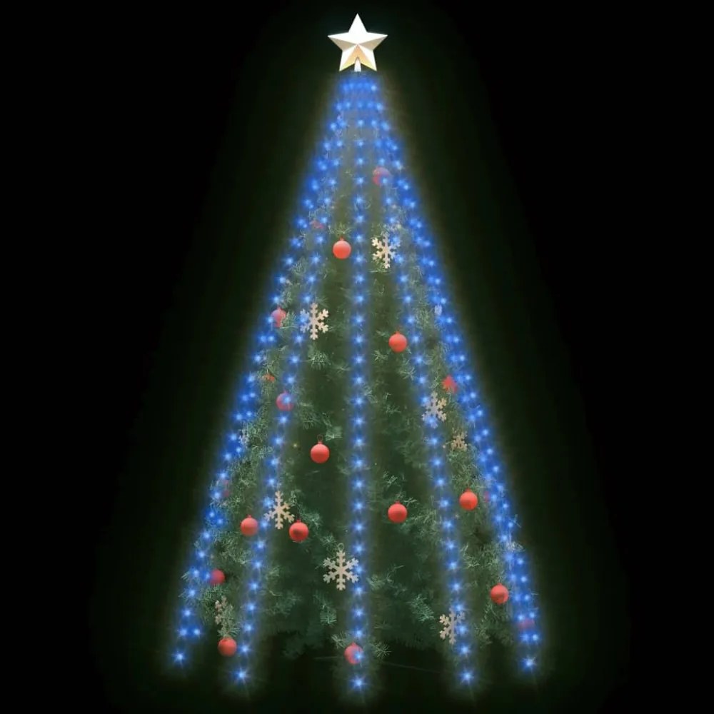 karácsonyfa-fényfüzér 300 kék LED-del 300 cm