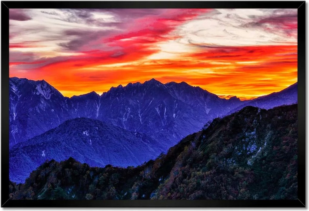 Poszterek keretben 60x40 Hegyi táj nyugattal