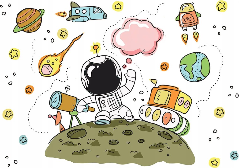 Fotótapéta Űrhajós bolygó rakéta Föld 460x300 vinil +ragasztó