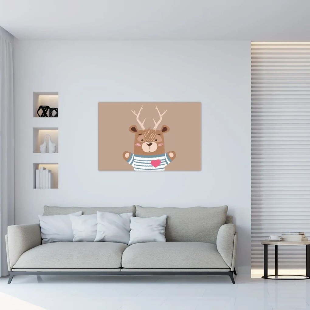 Kép - Szarvas csíkos ingben (90x60 cm)