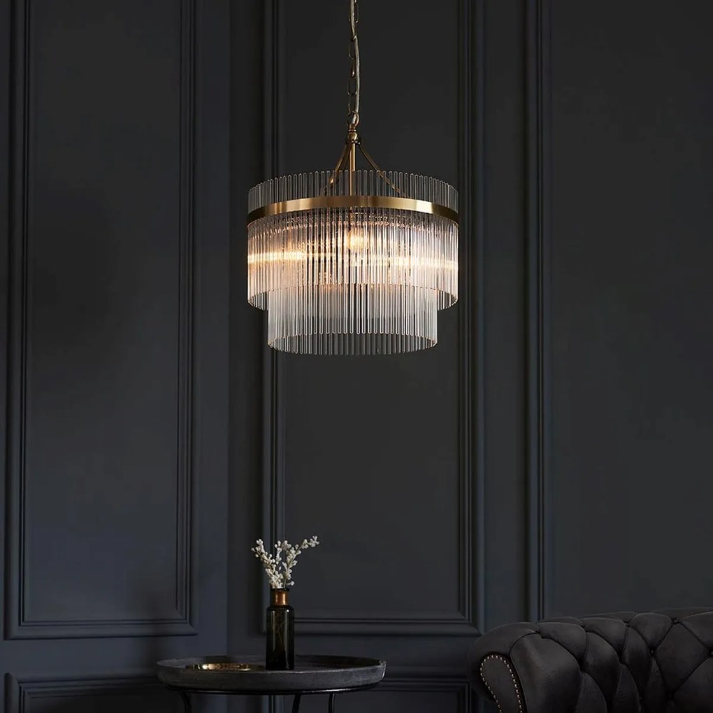 Endon glamour modern függeszték marietta antik sárgaréz átlátszó end99167