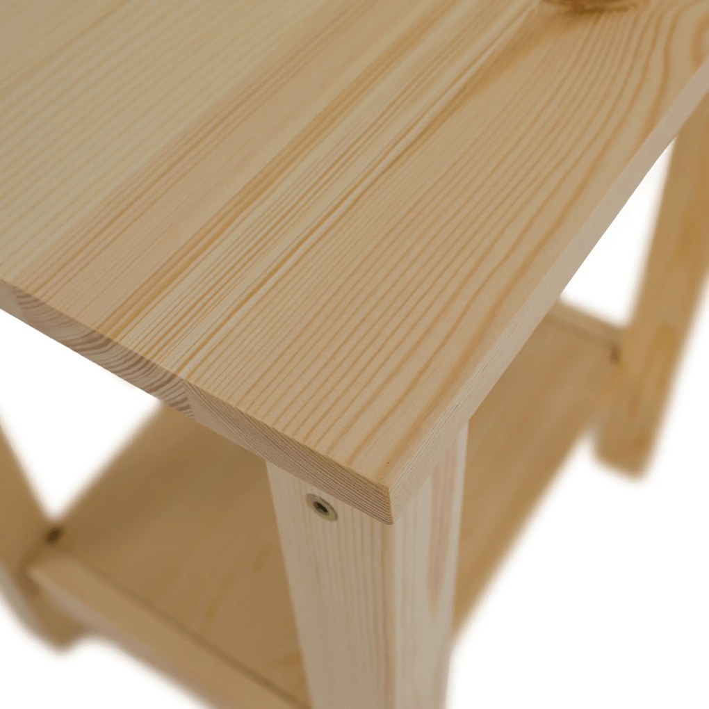 Éjjeliszekrény, masszív/természetes, FOSIL