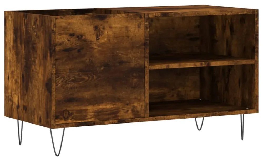 füstös tölgy színű szerelt fa hanglemezszekrény 85x38x48 cm