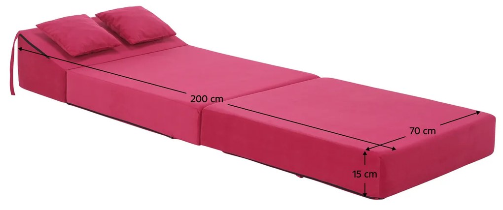 Összecsukható szék/matrac PELOS, sötét rózsaszín