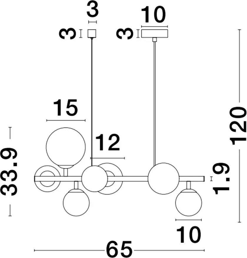 NOVALUCE 9028857 ODILLIA Többágú Függesztett Lámpa G9 IP20