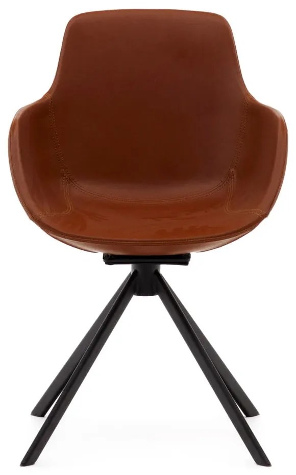 Konyakbarna kárpitozott karfás étkezőfotel szett 2 db-os Tissiana – Kave Home