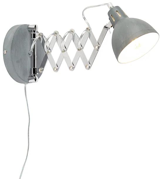 Ipari fali lámpa állítható szürke - Forbici