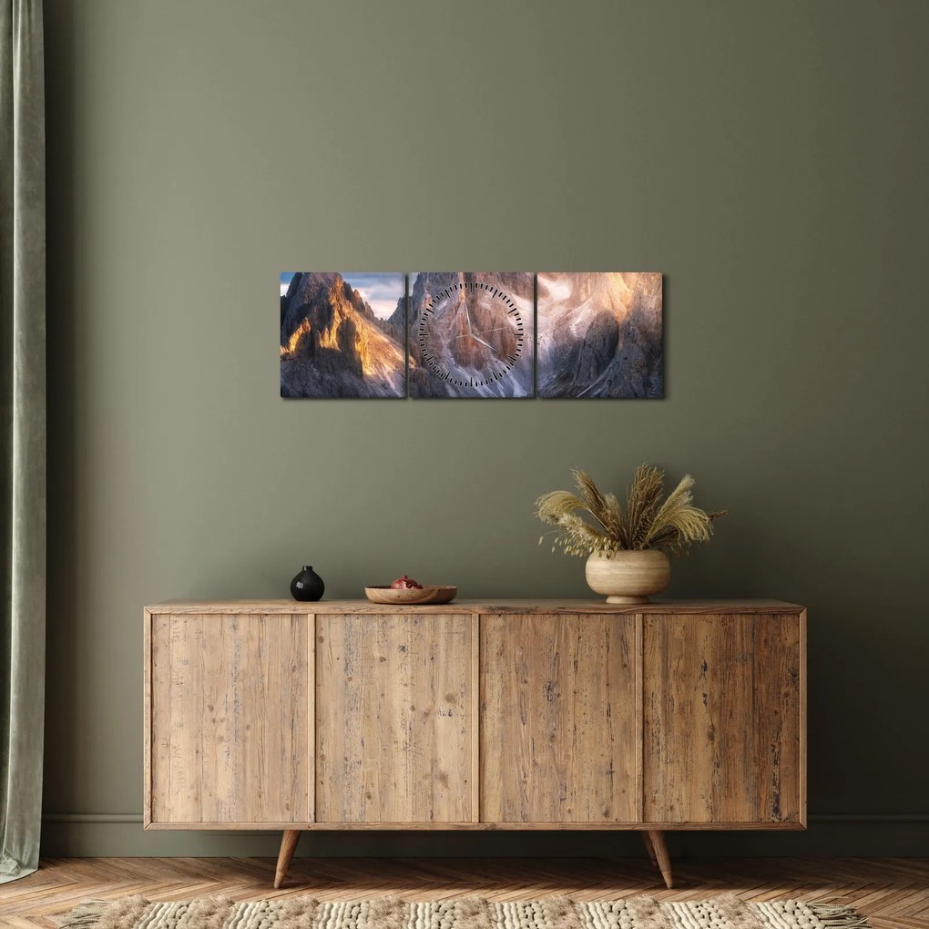 Kép - Hegyi panoráma (órával) (90x30 cm)