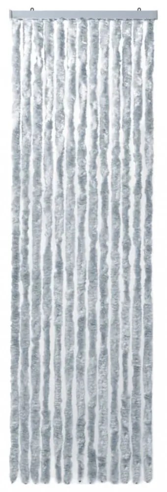 fehér és szürke zsenília rovarfüggöny 90 x 200 cm