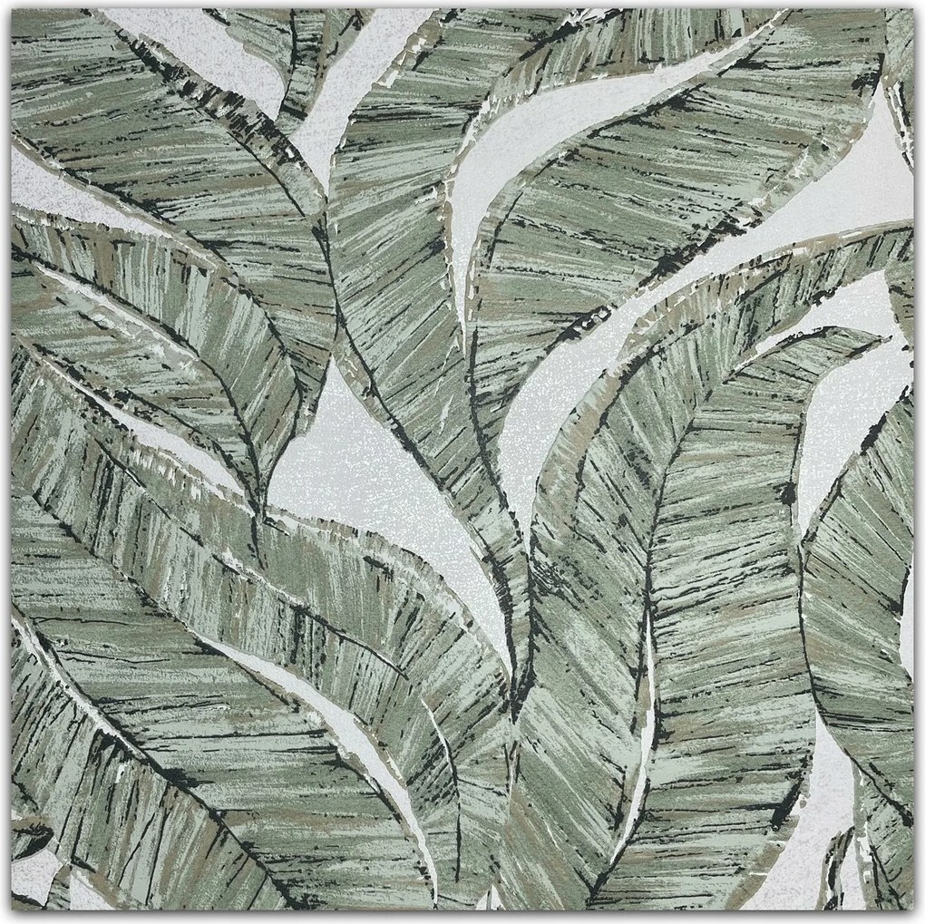 Tapéta Rasch Levelek Zöld Vinil 653434