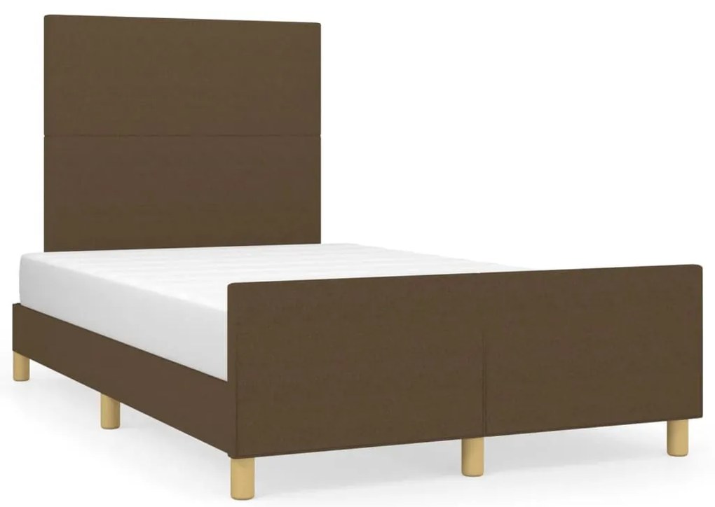 sötétbarna szövet ágykeret matrac nélkül 120x200 cm