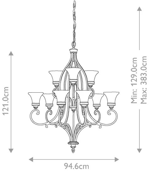 Feiss FE-DRAWING-ROOM9 - Csillár láncon DRAWING ROOM 9xE27/60W/230V