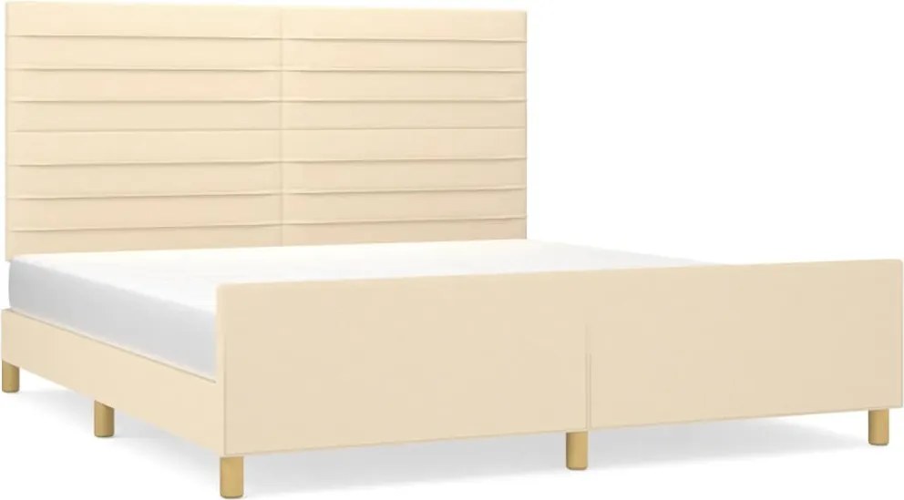 vidaXL krémszínű szövet ágykeret matrac nélkül 160 x 200 cm