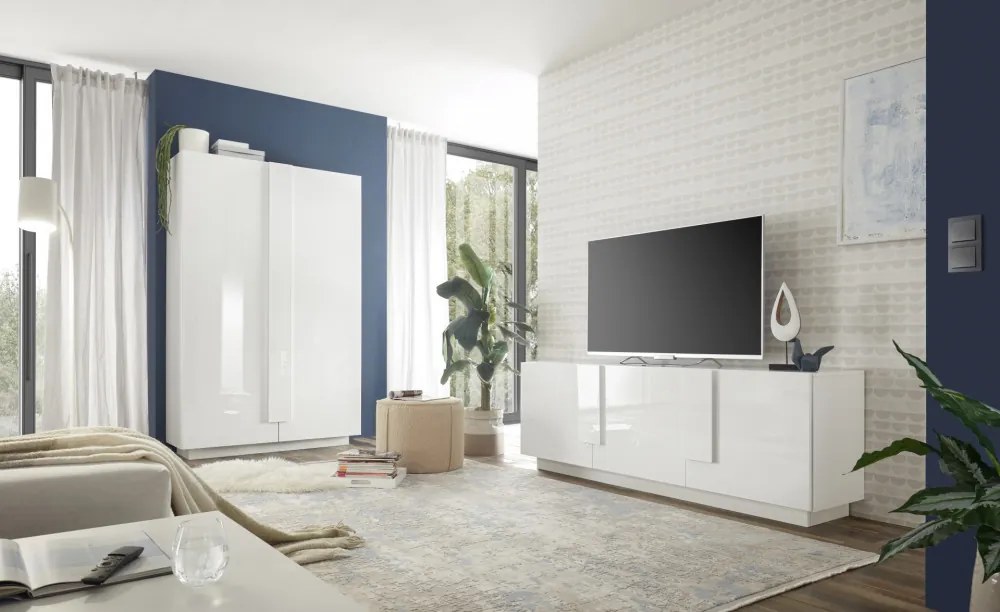 Jupiter 3 ajtós TV állvány fehér 182 cm