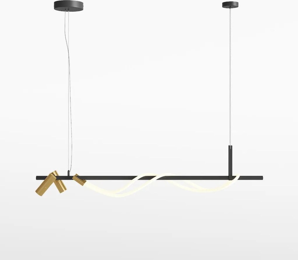 MAYTONI MOD166PL-L30GB3K TAU Modern Led Függesztett Lámpa Fehér, Fekete, Arany LED IP20