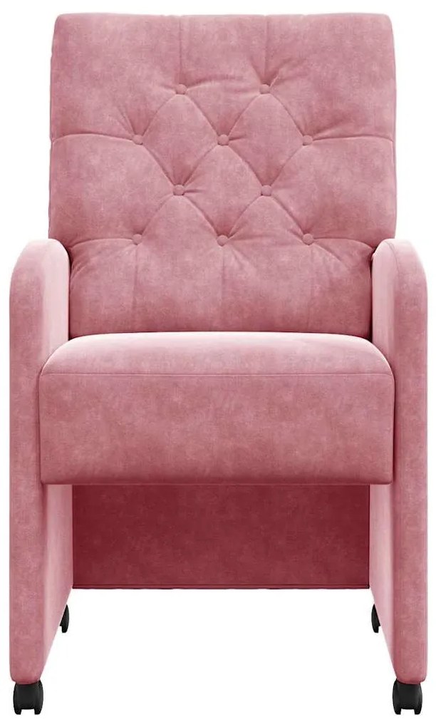 Kerekes Étkező Székek 2 pcs Rózsaszín 58 x 67 x 97 cm Bársony