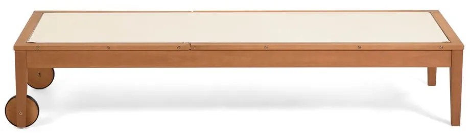 Bézs tömörfa állítható kerti napozóágy Caterin – Kave Home