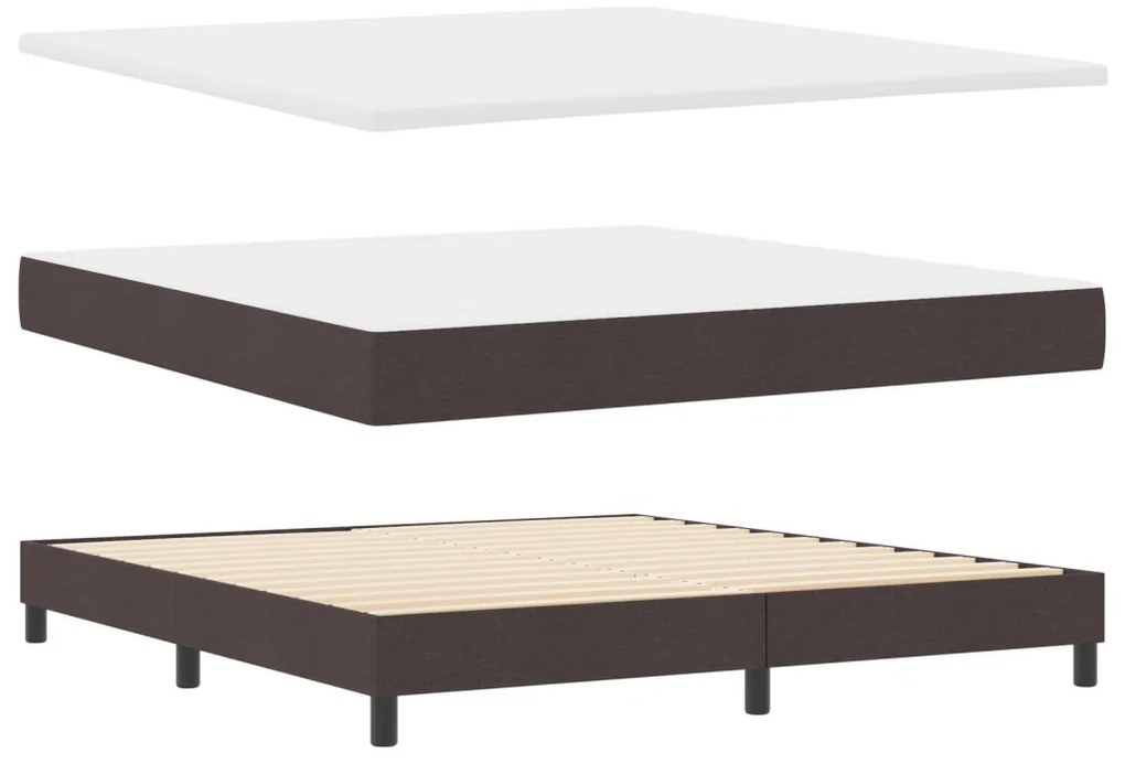 vidaXL Boxspring Ágy Matrazzsal és LED-del Sötétbarna 180x200 cm Szövet