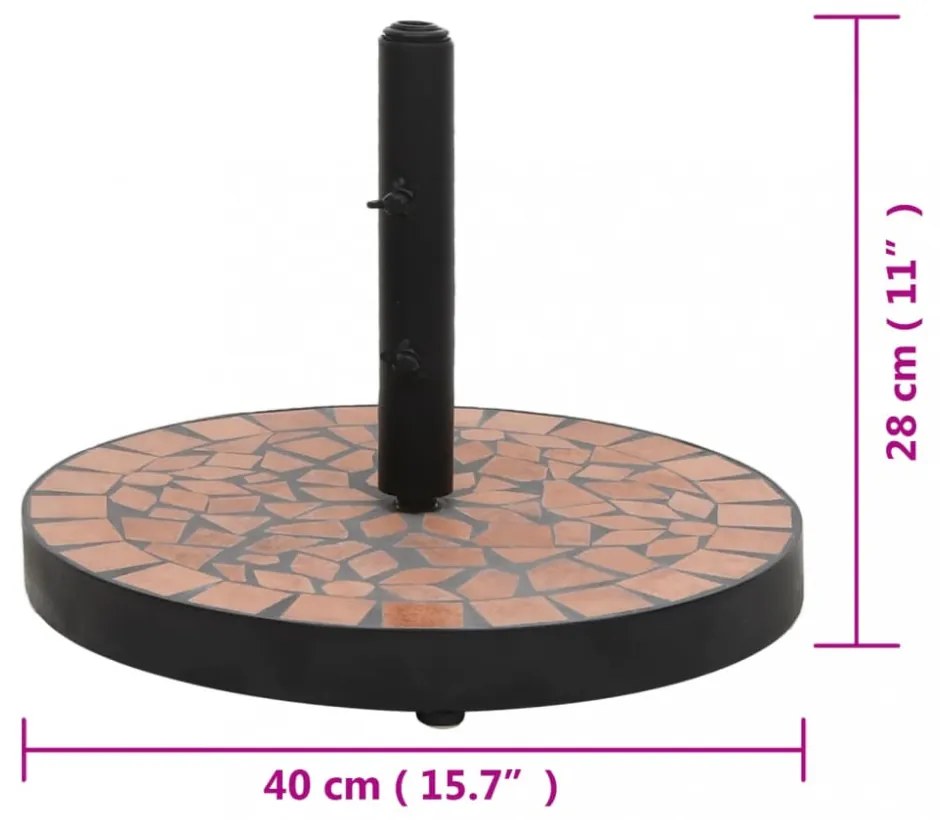 terrakotta kerek napernyő talp 12 kg