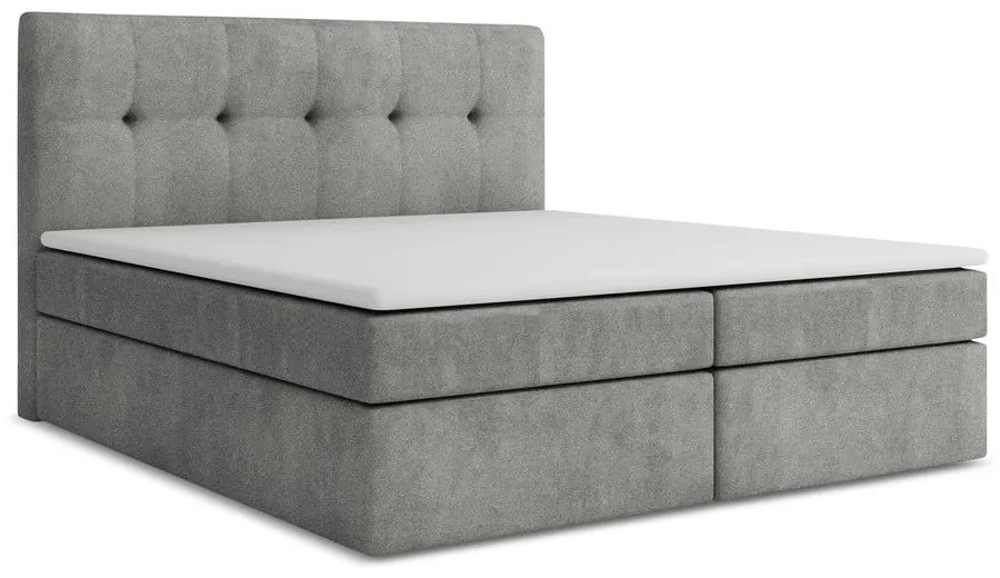 Szürke ágyneműtartós boxspring ágy 160x200 cm Palta – Makamii