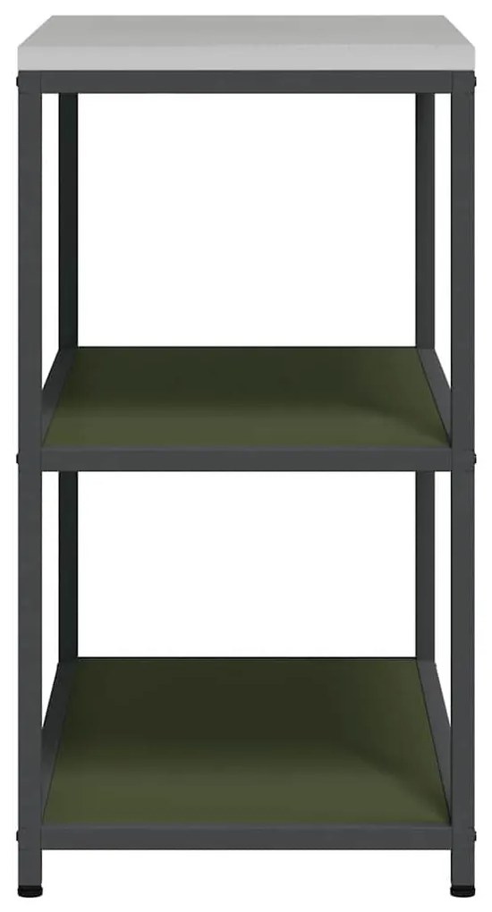 Konyhai tárolópolc polcokkal tárolóval Olívazöld Acél