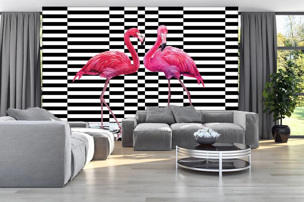 Fotótapéta - Flamingo 3D (152,5x104 cm)