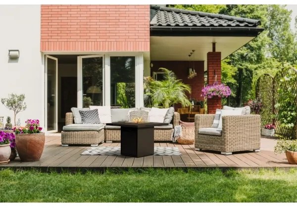 Planika Square Asztal GAS - Kültéri gáz kandalló 79,7x90 cm 10kW