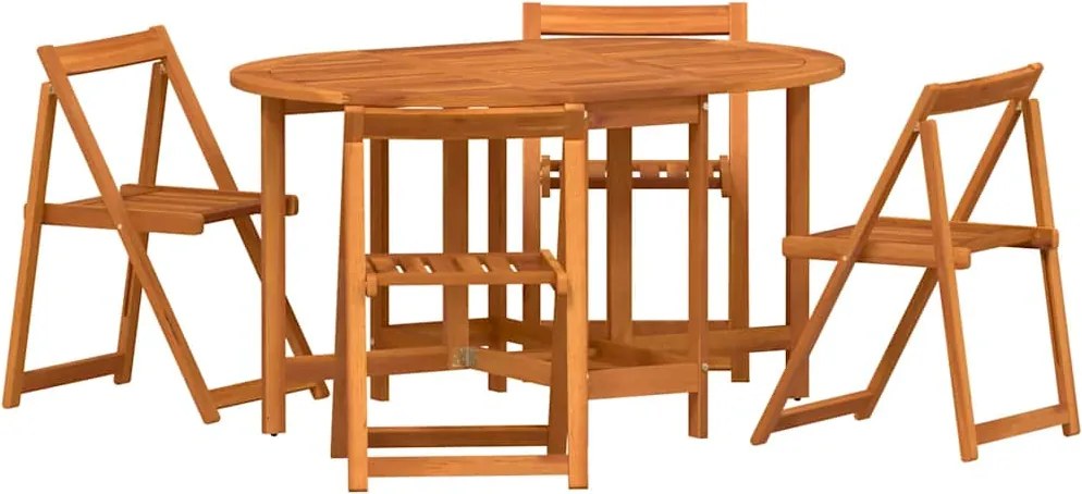 vidaXL Kerti Asztal 5 pcs Barna Tömör Akácfa