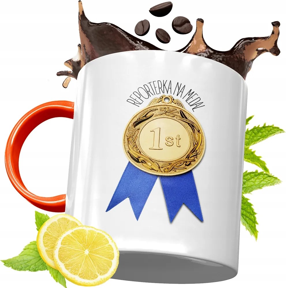 Narancssárga Bögre Újságírónak Ajándék fényképes nyomtatással