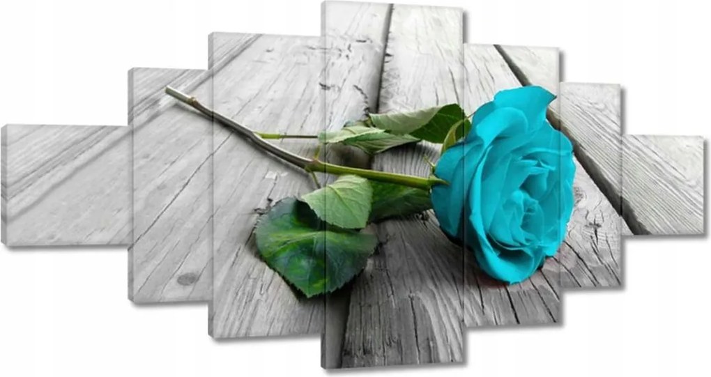 Festmények 200x100 Kék rózsa a deszkákon