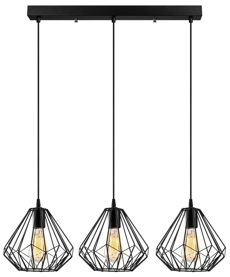 Fekete függőlámpa fém búrával Diamond – Opviq lights