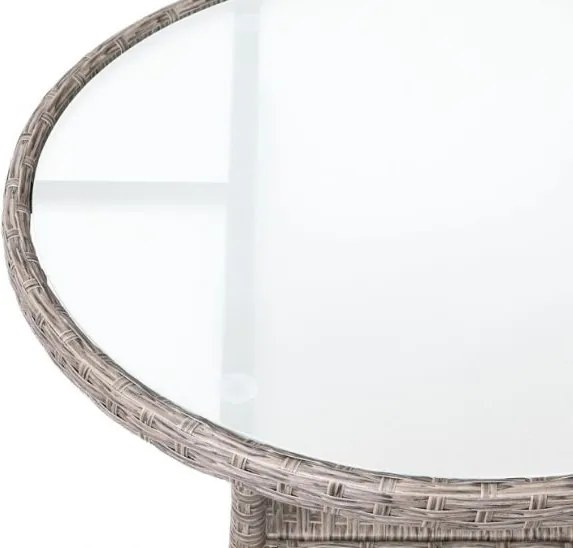 Casaria® Rattan asztal - szürke