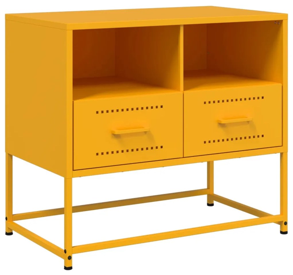 mustársárga acél TV-szekrény 68 x 39 x 60,5 cm