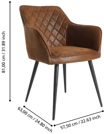 Eglo 424708 - Étkezőszék MASANTOL 81,5x63 cm barna