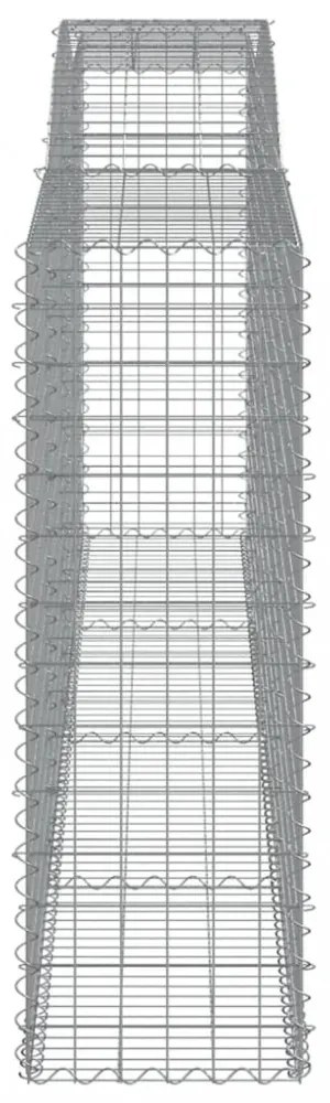 vidaXL 4 db íves horganyzott vas gabion kosár 400x50x140/160 cm