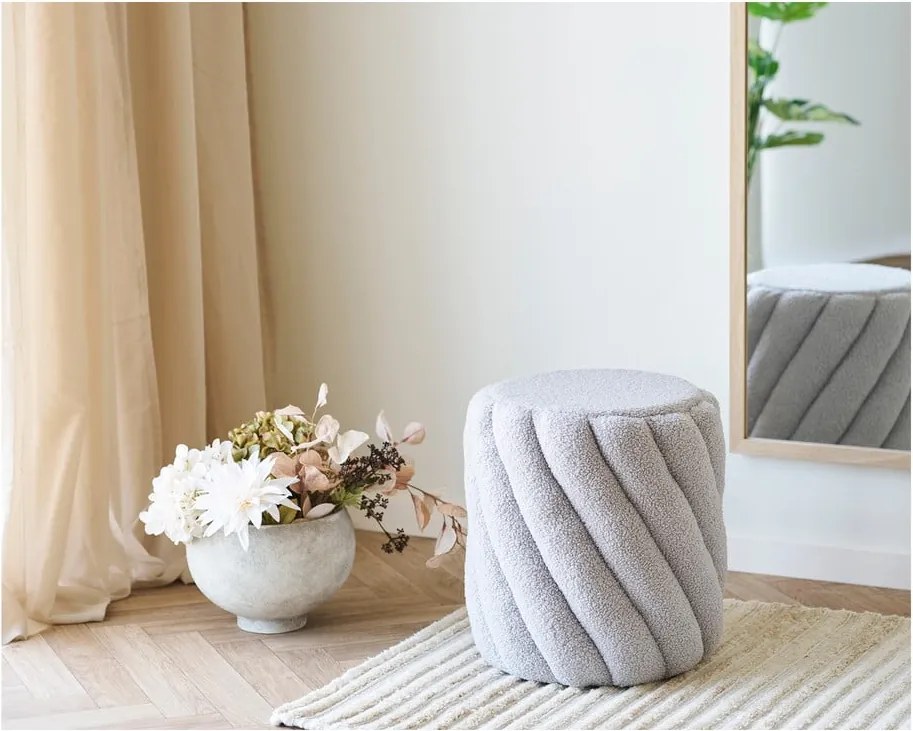 Szürke buklé puff Sana – House Nordic