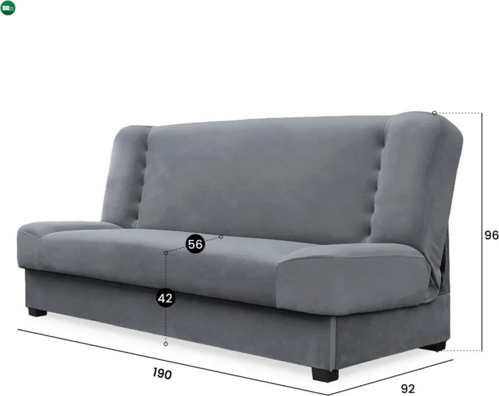 Zestaw 2x Wersalka Rozkładana PIANO Szara Welurowa