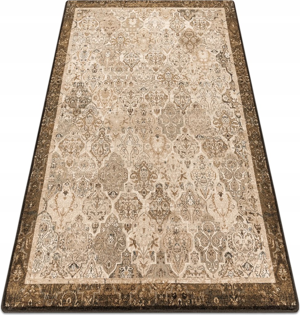 Superior Szőnyeg 200x300 Kain bézs Patchwork Keret Arab Gyapjú #SUP073