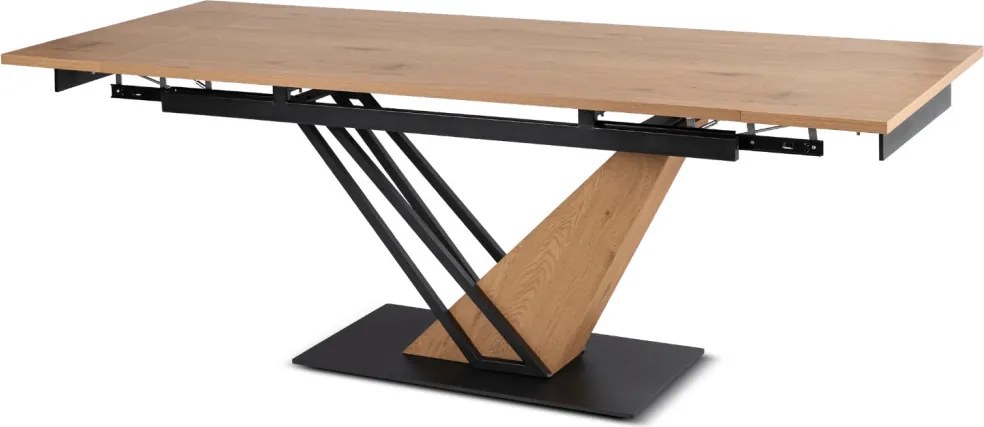 Étkezőasztal REX bővíthető 160–220 cm MDF tölgy fekete