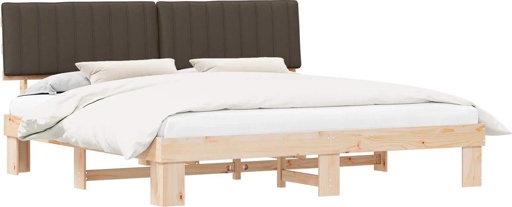 vidaXL Ágykeret Kárpitozott Fejtámlával Tópszínű 200 x 200 cm