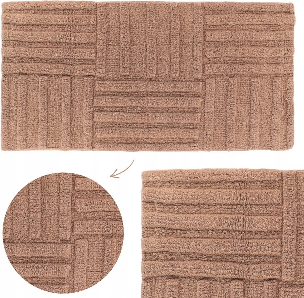 Fürdőszobaszőnyeg Wc-szőnyeg 45x90cm puha Pamut kávés alátét barna